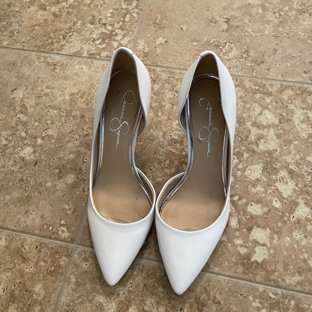 White Jessica Simpson Heels